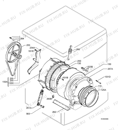 Взрыв-схема стиральной машины Electrolux EWF16079W - Схема узла Functional parts 267